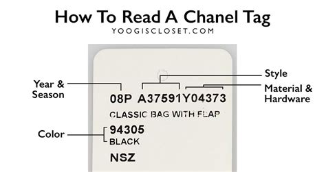 picture of product label of chanel boxed|chanel tag codes.